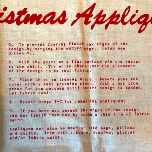 VINTAGE 1992 Fabric Traditions Christmas Appliqué Panel - DIY Holiday Crafts - Picture 5 of 11
